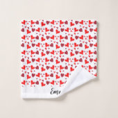Vibrant red hearts background badhandtuch set (Waschlappen)