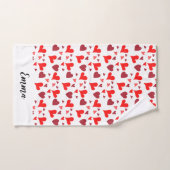 Vibrant red hearts background badhandtuch set (Handtuch)