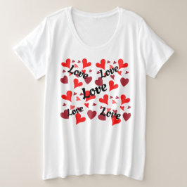 Vibrant red hearts background große größe T-Shirt