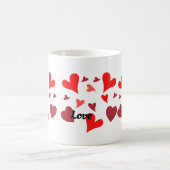 Vibrant red hearts background kaffeetasse (Mittel)