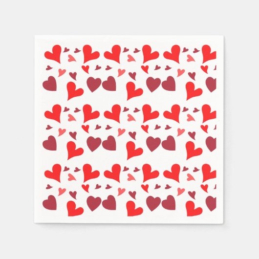 Vibrant red hearts background serviette (Vorderseite)