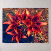 Vibrant Red Lilies Poster (Vorne)