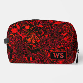 Vibrant Red Monogram Toiletry Bag Waschbeutel