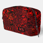 Vibrant Red Monogram Toiletry Bag Waschbeutel (Rechte Ecke)