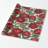 Vibrant Red Peony Collection Customizable Party  Geschenkpapier (Ungerollt)