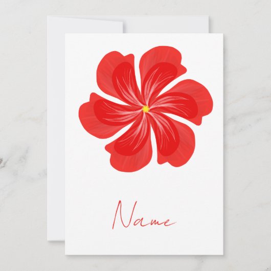Vibrant Red Petal Bloom - Minimalist Floral Art Einladung (Vorderseite)