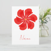 Vibrant Red Petal Bloom - Minimalist Floral Art Einladung (Stehend Vorderseite)