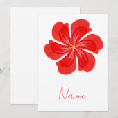 Vibrant Red Petal Bloom - Minimalist Floral Art Einladung (Vorne/Hinten)