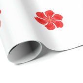 Vibrant Red Petal Bloom - Minimalist Floral Art Geschenkpapier (Rolleneckpunkt)