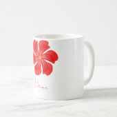 Vibrant Red Petal Bloom - Minimalist Floral Art Kaffeetasse (VorderseiteRechts)