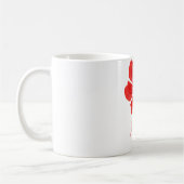 Vibrant Red Petal Bloom - Minimalist Floral Art Kaffeetasse (Links)