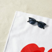 Vibrant Red Petal Bloom - Minimalist Floral Art Strandtuch (Beispiel)