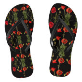 Vibrant Red Poppies on Black Badesandalen (Fußbett)