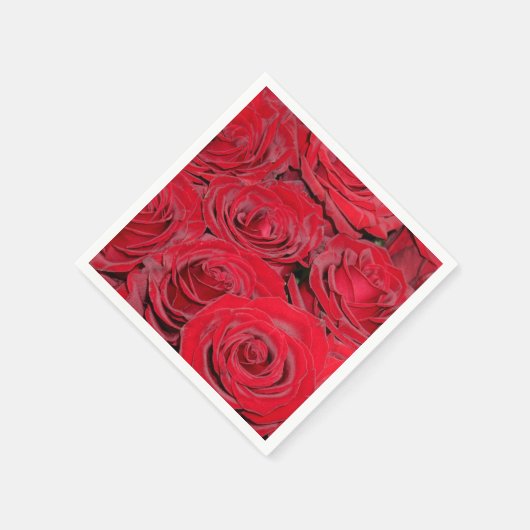 Vibrant Red Roses Serviette (Ecke)