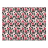 Vibrant Red Roses With Dark Green Leaves  Tischdecke (Vorderseite (Horizontal))