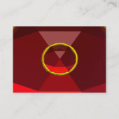 VIBRANT RED RUBY GEMSTONE Abstrakt Geometric Visitenkarte (Rückseite)