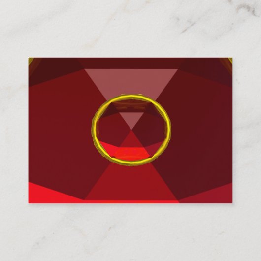 VIBRANT RED RUBY GEMSTONE Abstrakt Geometric Visitenkarte (Rückseite)