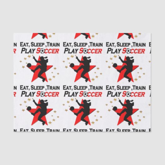 VIBRANT RED SOCCER PLAYER DESIGN SEIDENPAPIER (Vorderseite)