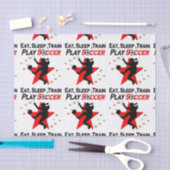 VIBRANT RED SOCCER PLAYER DESIGN SEIDENPAPIER (Handwerk)