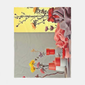 Vibrant Red Yellow Arrangement Design Fleecedecke (Vorderseite)