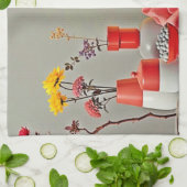 Vibrant Red Yellow Arrangement Design Geschirrtuch (Gefaltet)