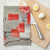 Vibrant Red Yellow Arrangement Design Geschirrtuch (Viertel Falte)