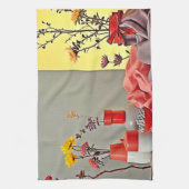 Vibrant Red Yellow Arrangement Design Geschirrtuch (Vertikal)