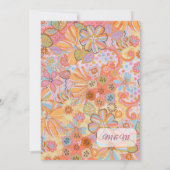 Vibrant Retro Floral Pattern Illustration Einladung (Rückseite)