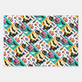 Vibrant Retro Halloween Collage Pink Pumpkin Black Geschenkpapier Set (Vorderseite 3)