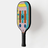 Vibrant Retro Industrial Geometric Abstract Pickleball Schläger (Links)