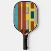 Vibrant Retro Industrial Geometric Abstract Pickleball Schläger (Rückseite)