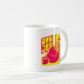 Vibrant Retro Reading Nook Illustration Kaffeetasse (VorderseiteRechts)