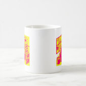 Vibrant Retro Reading Nook Illustration Kaffeetasse (Mittel)