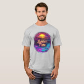 Vibrant Retro “Summer Time” Sunset T-Shirt (Vorne ganz)