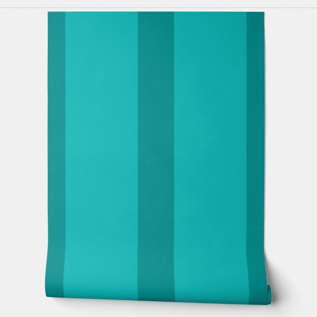 Vibrant Robin Egg Blue Shades in stripes Tapete (Abrollen)