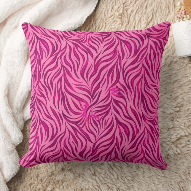 Vibrant rosa Zebra Print (2) Kissen (Decke)