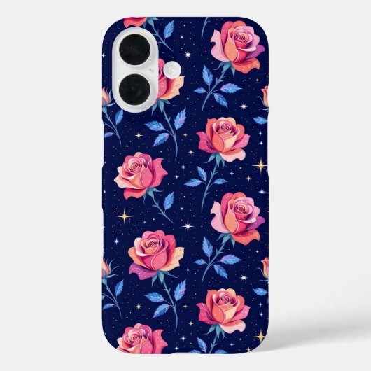 Vibrant Roses Against Starry Night Sky Case-Mate iPhone Hülle (Rückseite)