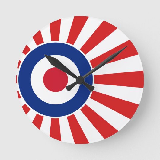 Vibrant Roundel Mods JAPAN Target Scooter Runde Wanduhr (Vorderseite)