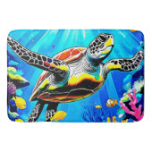 Vibrant Sea Turtle Dreamscape Badematte (Vorderseite)