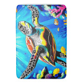 Vibrant Sea Turtle Dreamscape Badematte (Vorderseite Vertikal)