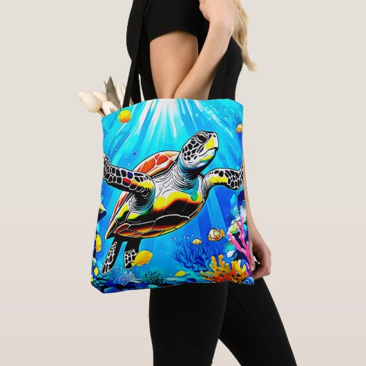 Vibrant Sea Turtle Dreamscape Tasche (Von Nahem)