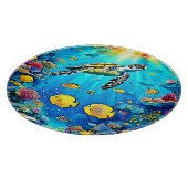Vibrant Sea Turtle Reef Art Schneidebrett (Ecke)