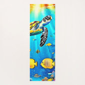 Vibrant Sea Turtle Reef Art Yogamatte (Rückseite)