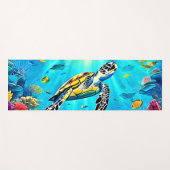 Vibrant Sea Turtle Reef Art Yogamatte (Vorderseite (Horizontal))