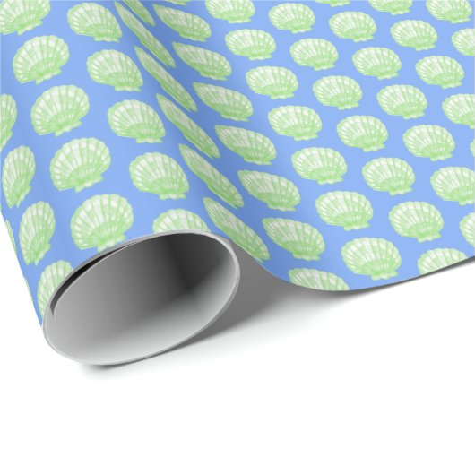 Vibrant Shell (Green and Blue) Wrapping Paper Geschenkpapier (Rolleneckpunkt)