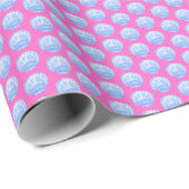 Vibrant Shells (Pink and Blue) Wrapping Paper Geschenkpapier (Rolleneckpunkt)