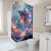 "Vibrant siamesische Fischerei Art" Duschvorhang (Beispiel)