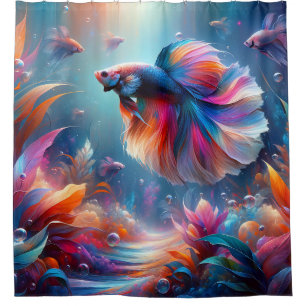 "Vibrant siamesische Fischerei Art" Duschvorhang