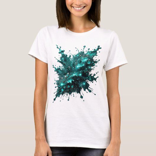 Vibrant Silver UNBESIEGT Statement T-Shirt (Vorderseite)