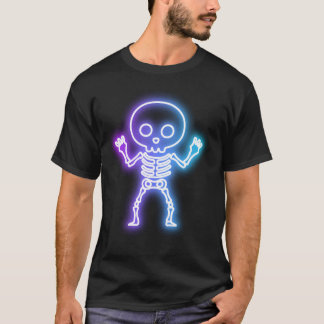 Vibrant SKELETON Ghost Glow Halloween Grafik T-Shirt